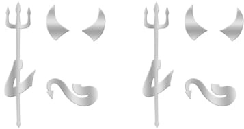 2 Set 3D Engel Auto Schutzpatron Auto Aufkleber Kleiner Teufel Dämon Decal Sticker