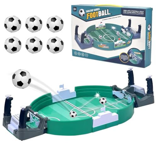 Tutamaz Interaktives Tischfußballspiel, Mini Tischkicker Kinder, Table Soccer Tischfussball Mini Tischfußball mit 6 Fußbälle, Desktop Spielzeug Tisch Fußball Kit Party Geschenke für Kinder Erwachsene