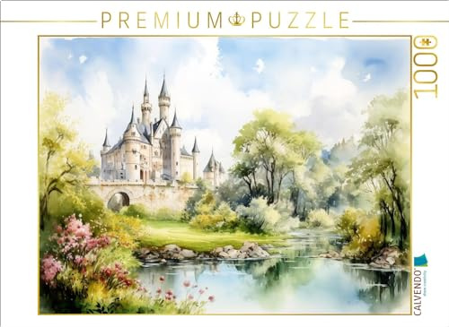 Puzzle · EIN Motiv aus dem Kalender Nah am Wasser gebaut | Märchenhafte Traumschlösser in Aquarell · 1000 Teile · Lege-Größe 64 × 48 cm · CALVENDO Puzzle