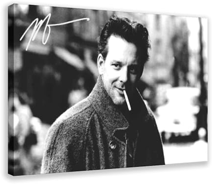 Mickey Rourke Autogramm Leinwand Poster Schlafzimmer Dekor Sport Landschaft Büro Zimmer Dekor Geschenk Rahmenstil 60 x 90 cm