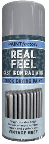SCHNAZZ 6 x Real Feel Radiator Vintage Grey Spray 400ML Protect Against Rust, Aerosol for Interior & Exterior, Tough and Durable Finish