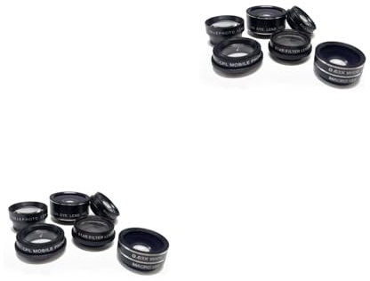 UKCOCO 2pcs Phone Lens Fish-eye Lens Starlight Scope Wide Angle Macro Teleconverter for Smartphones
