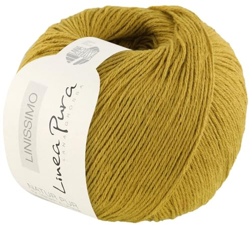 LANA GROSSA Linissimo | Leichtes, locker verzwirntes Baumwoll-Leinengarn | Handstrickgarn aus 50% Baumwolle & 50% Leinen | 50g Wolle zum Stricken & Häkeln | 187m Garn FB9