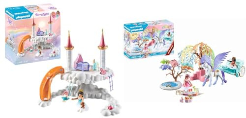 PLAYMOBIL Princess Magic 71360 Himmlische Babywolke, magisches Kinderzimmer in den Wolken & Magic 71246 Picknick mit Pegasuskutsche