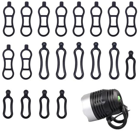LAQWYNKB Correa de Silicona para Bicicleta, 20 Unidades, Anillos de Goma elásticos para Bicicleta, Soporte para Manillar de Bicicleta, Soporte de Silicona para Linterna, luz de Bicicleta LED