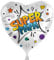 Folienballon 'Super Papa' Ballon Papa Comic Style Superhelden Geschenk Vater zum Geburtstag, Vatertag Geschenk für Vater Ballon Herzform Made in EU