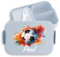 Kinder Bento Box Midi Lunchbox für Mepal Bentobox - Fußball Brotdose mit Name personalisiert I Geschenk Fussball Geschenke - 900 ml - Hellblau - brotbüchse junge schule butterbrotdose grundschule