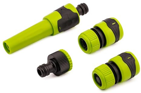 MIVOS Equipo básico con piezas de conexión para manguera de 1/2 (13 mm) - Kit de riego con boquilla de pulverización - Conexión de grifo - Conexión de manguera - Kit de arranque para riego