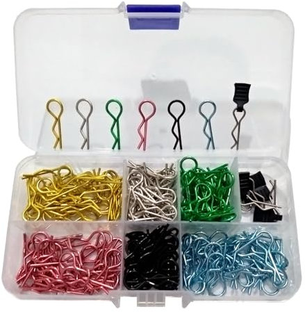 185-Stück Universal RC Auto Karosserie Clips Edelstahl R-Clips für alle 1/8 1/10 1/12 1/16 Traxxas Redcat HPI Himoto HSP Exceed RC Autoteile Buggy Shell Ersatz