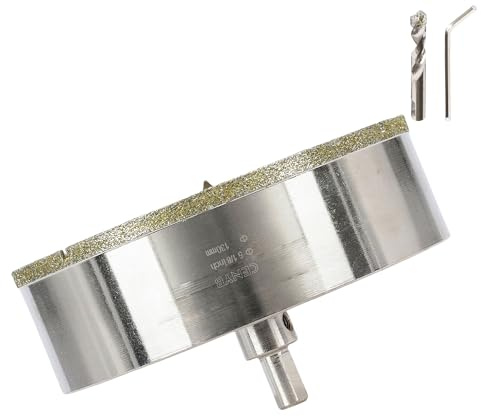 130mm(5-1/8) Frese per piastrelle - Frese a tazza diamantate con vitesa guida per ceramica, vasi di fiori, vetro, pietra, piastrelle, granito e marmo