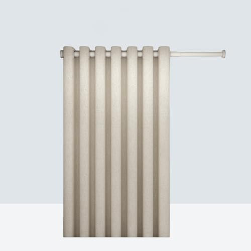 BESTORI Rideau de Douche Aspect Lin Imperméable Lavable en Machine Facile à Nettoyer Rideaux de Douche avec Œillets pour Baignoire, Salle de Bains, Beige, 100 x 200cm