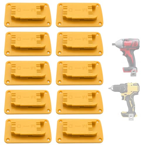 10 Stück Werkzeughalter für DeWalt 18V & Milwaukee M18 Werkzeuge, Wandhalterung Halterung Maschinenhalter Bohrschrauber Wandhalterung Lagerung mit Schrauben