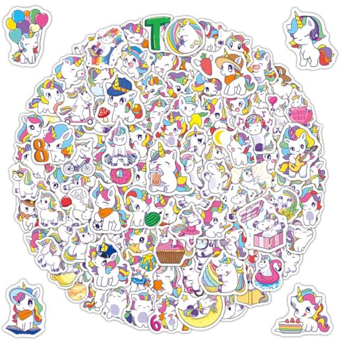 EIHI Unicorno Stickers Aesthetic Graffiti Colorati in Vinile Impermeabili Iife Decals per Portatile Cellulare Borracce Skateboard Valigia Tazze Chitarra Frigoriferi Idee Regalo, 100 pezzo