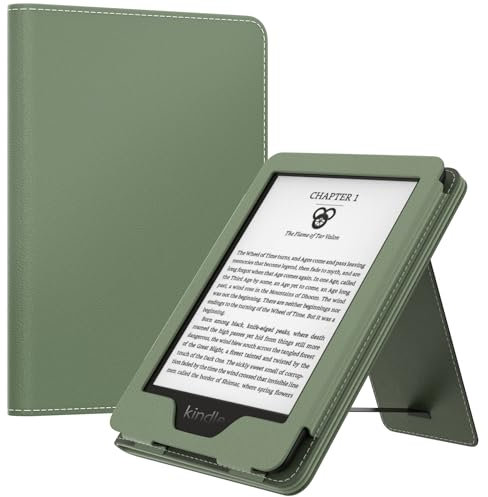 MoKo Étui for Nouveau 6 Kindle(11e Génération, 2024/2022 Release)/(10e/8e Gén., 2019/2016), Housse Ultra-légère en PU avec Réveil/Sommeil Automatique pour Kindle 2024, Céladon