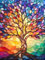 jieyisier Diamond Painting Erwachsene Set,Diamant Painting Bilder,Diamond Painting Set Full Drill Paint with Diamonds für Home Wall Decor 12x16 Zoll(Baum des Lebens)