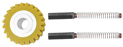 Hsthe Sea W10112253 Mixer Worm Gear Replacement (Yellow) with 2 Carbon Brushes, Suitable for 5KSM150 5KSM45 5KSM90 5KSM125 5KSM175 5KSM185 5KSM156 5K45SS