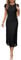 Newshows Summer Dresses for Women UK Hollow Knit Casual Work Business Elegant Ladies Midi Dress Black,M