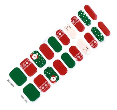 Gel Nail Strips - Gel Nail Wraps | Gel Nail Stickers | Gel Nail Stickers Kit | Christmas Gel Snowflake Nail Decal For Women | Nail Supply Stripes Stickers | Nail Polish Strips For Home, Travel