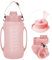 Borraccia Pieghevole 2L: Bottiglia D'acqua Di Silicone Pieghevole Con Cannuccia E Maneggiare, Riutilizzabile Borraccia Sportiva Pieghevoles, Portatile Borraccias Silicone Pieghevoles per Sport, Rosa