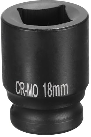 QUARKZMAN Douille à Choc Carrée Métrique 1/2 Drive 18mm CR-MO 4 pcs | Douille Carrée, Douilles de Roue Standard Noircissantes Outil de Douille Pneumatique pour Réparation Automobile