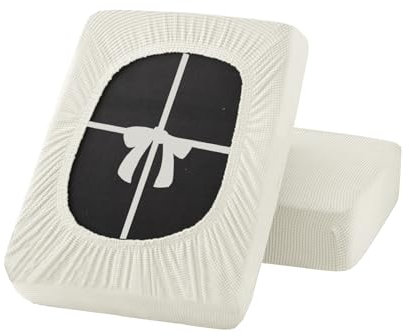 UNBBRRL Sofa sitzkissenbezug Stretch, rutschfest bezüge für Sofa mit Krawatten, sitzkissenbezug eckbank überzug Couch schoner Auflage (W(100-130cm),D(30-50cm),Ivory)