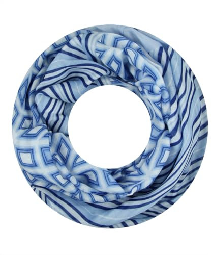 Majea Damen Loop Schal Schlauchschal Halstuch (880026) (blau 21)