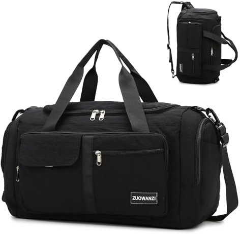 Myhozee Sporttasche Damen Reisetasche Faltbar 45x23x26cm Sportrucksack Kleine Gym Duffel Bag Sport Tasche Weekender Bag Rucksack mit Schuhfach und Nassfach für Sport, Sauna, Fitness & Reisen