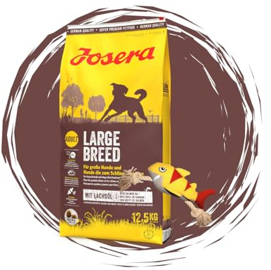 Josera - Hundefutter - Josera Large Breed - Trockenfutter 12,5 KG - Hundefutter für große Rassen mit Lachs + Goodie Hai