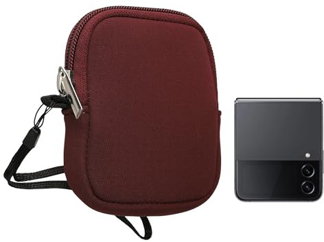 kwmobile Custodia in Neoprene con Zip per Smartphone XXS - 3/3,5 - Astuccio Portacellulare a Sacchetto XXS con Cerniera - Borsa in Viola Bordeaux