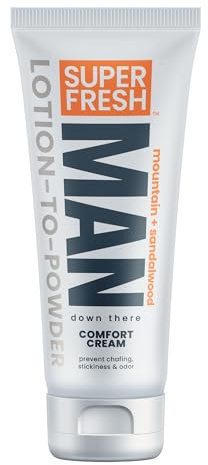 Super Fresh Ball Déodorant en poudre Crème confort pour les parties de l'aine des fesses et du corps Contrôle les odeurs Empêche les frottements et les démangeaisons Absorbe la sueur Formule sans
