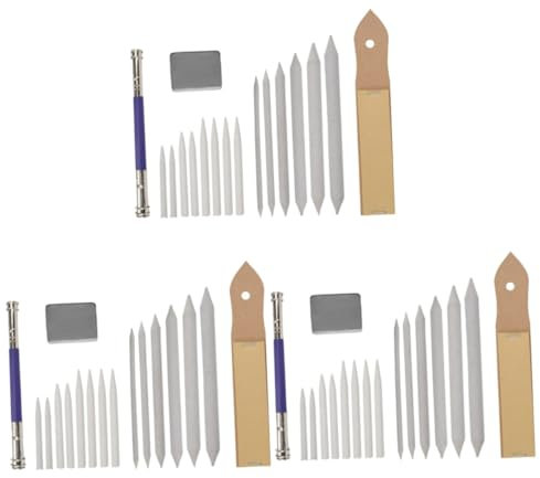 Housoutil 3 Stück skizzensatz gekneteter Radiergummi Zeichnung Radiergummis Werkzeug Bleistiftstümpfe Graphit Papierstumpf mischen Radiergummi-Extender Kunstkohle löschbares Schleifpapier