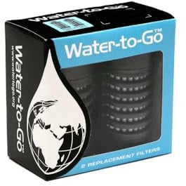 WATER-TO-GO® Ersatzfilter 2er-Set - 3-in-1 Hochleistungsfilter für alle Water-to-go Flaschen | entfernt bis zu 99,9999% aller Bakterien, Viren, Chlor, Fluoride, Aluminium und Schwermetalle