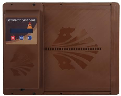 Naroote Porte Solaire de Poulailler, USB 5V Poulet Coop -Türpfer Manuel de Minuterie Programmable pour la Maison (Brown)