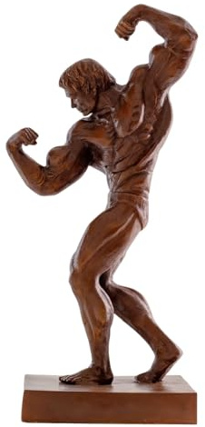 Bodybuilder-Statue aus Bronze, 62 cm, handgefertigt, Muskelmann, Kunst-Skulptur, Wachsausschmelzung, Fitness-Figur für Fitnessstudio, Yoga-Studio und Heimdekoration, Elite-Geschenk für Sportler und