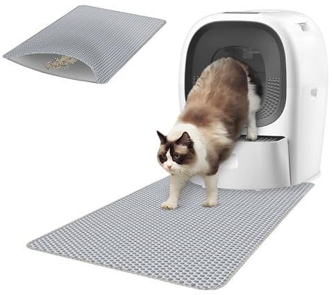 LALAHOME Tapis Litiere Chat Bac a Litiere, Double Couche, Imperméable, Non Toxique EVA, Tapis de Toilette chat anti-projections