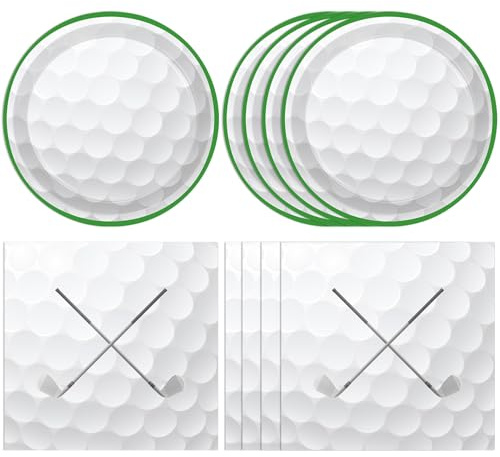 KHAIVI 40 PCS Golf Party Decorations,Fun Golf Party Supplies Set Include Disposable Paper Plates and Napkins,Golf Ball Sports Themed Decorations Sports Events Birthday Party Baby Shower,Serve 20