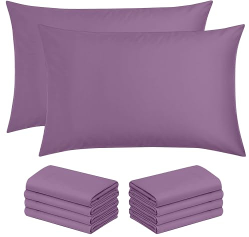 Moonlight Bedding Pillow Cases 10 Pack – Purple Pillowcases Envelope Closure Super Soft Brushed Microfiber Standard House Wife Pillow Covers, (50 X 75 CM)