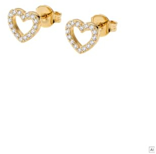Purelei Herz Ohrringe Damen aus Edelstahl mit Zirkonia, Ohrstecker mit Herzform, zeitloser Damenschmuck, elegante Ohrringe, Geschenk für Frauen