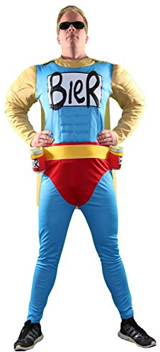 Foxxeo Das Biermann Helden Kostüm für echte Männer - Größe S-XXXL - für Karneval Fasching Junggesellenabschied JGA Größe S