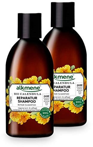 alkmene Reparatur Shampoo mit Bio Calendula, für trockenes und strapaziertes Haar, 250 ml - 2er Pack (2 x 250 ml)