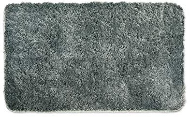 WohnDirect Badezimmerteppich groß Grau - Badematte rutschfest 60 x 100 cm - Badteppich Set, waschbar