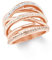 s.Oliver Ring Edelstahl Damen Ringe, mit Kristall, Apricot, Kommt in Schmuck Geschenk Box