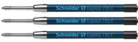 Schneider Lot de 3 RECHARGES Kugelschreibermine Express 735 Riesige pte Fine schwarz