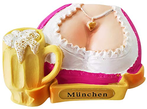 Ciffre Kühlschrank Magnet Polyresin Bierkrug Maß Bier Dirndl Busen - München B1