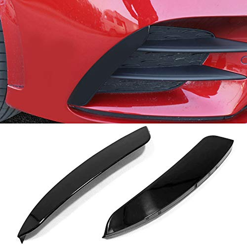 HIGH FLYING für A Klasse W177 AMG Line 2019-2022 Exterieur Vordere Kühlergrill Dekor 2 Stück ABS Kunststoff (Schwarz glänzend)