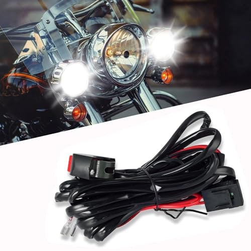 Win Power Universale LED Kit relè di commutazione cablaggio con 2 connessioni lampada per la motocicletta Luci di guida Lampade ausiliarie di lavoro,1 pezzo
