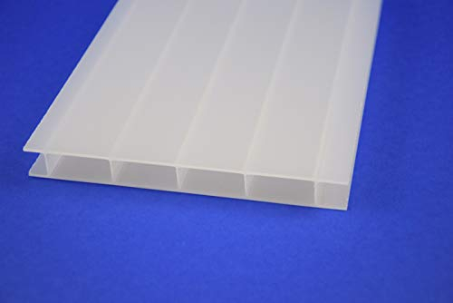 Acrylglas-Stegplatte Heat Stop! wärmereflektierend (Rohmasse) 16mm, opal climablue, Struktur 2 Fach 980mm x 6000mm (B x T)