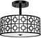 Depuley Led Deckenleuchte Wohnzimmer Schwarz mit 3 E27 Basis(Glühbirne Nicht inkl.) Deckenlampe Küche Metall Aluminum mit Stoffschirm Rund für Esszimmer Schlafzimmer Kinderzimmer Flur Halle Retaurant