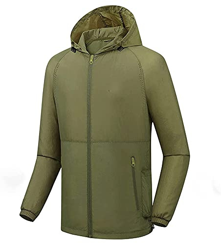 MNSSRN Cuisson de Ventilateur à Capuchon, Costumes de climatisation Froide pour Refroidir la Protection Solaire.,Vert,L