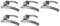 Haven Heritage Door Handle Polished Chrome Arched T Bar Lever on Rose 5 Pairs